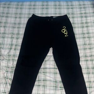 Opening Ceremony Black Joggers with Neon Yellow Design